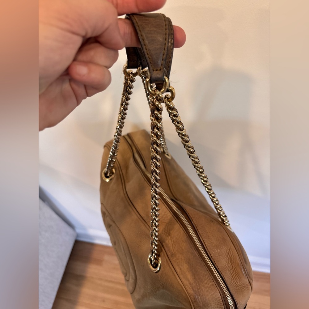 Gucci Soho Chain Shoulder Bag in tan leather (zipper needs repair) - Picture 6 of 16